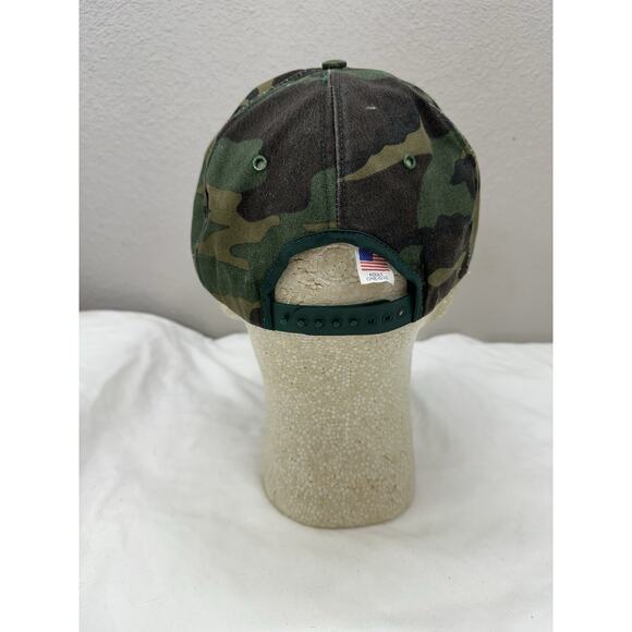 Levi Garrett Chewing Tabacco Snapback Hat Green Camo Patch Logo Vintage USA Made - Picture 5 of 8